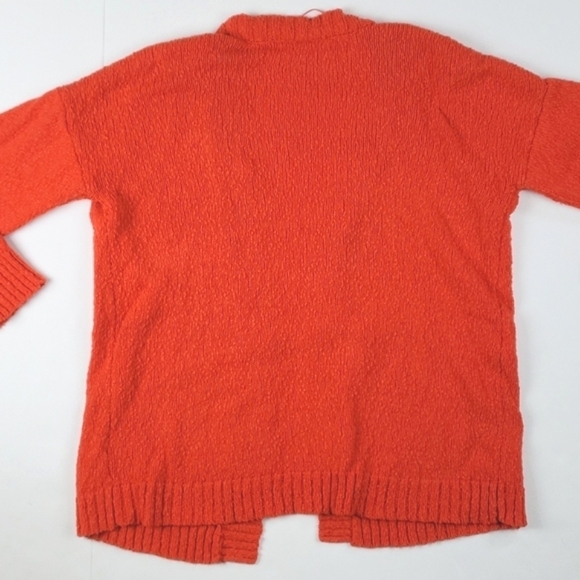 Marled Reunited Clothing 100% Cotton Knit Orange Textured 3/4 Sleeve Cardigan Sw - Picture 12 of 16